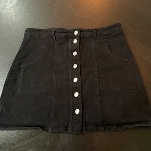 Altar’d State black corduroy button skirt, large